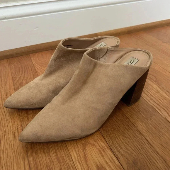 Steve Madden Tan Beige Suede Heel Point Toe Mule Women’s Size 7.5 - Picture 1 of 8